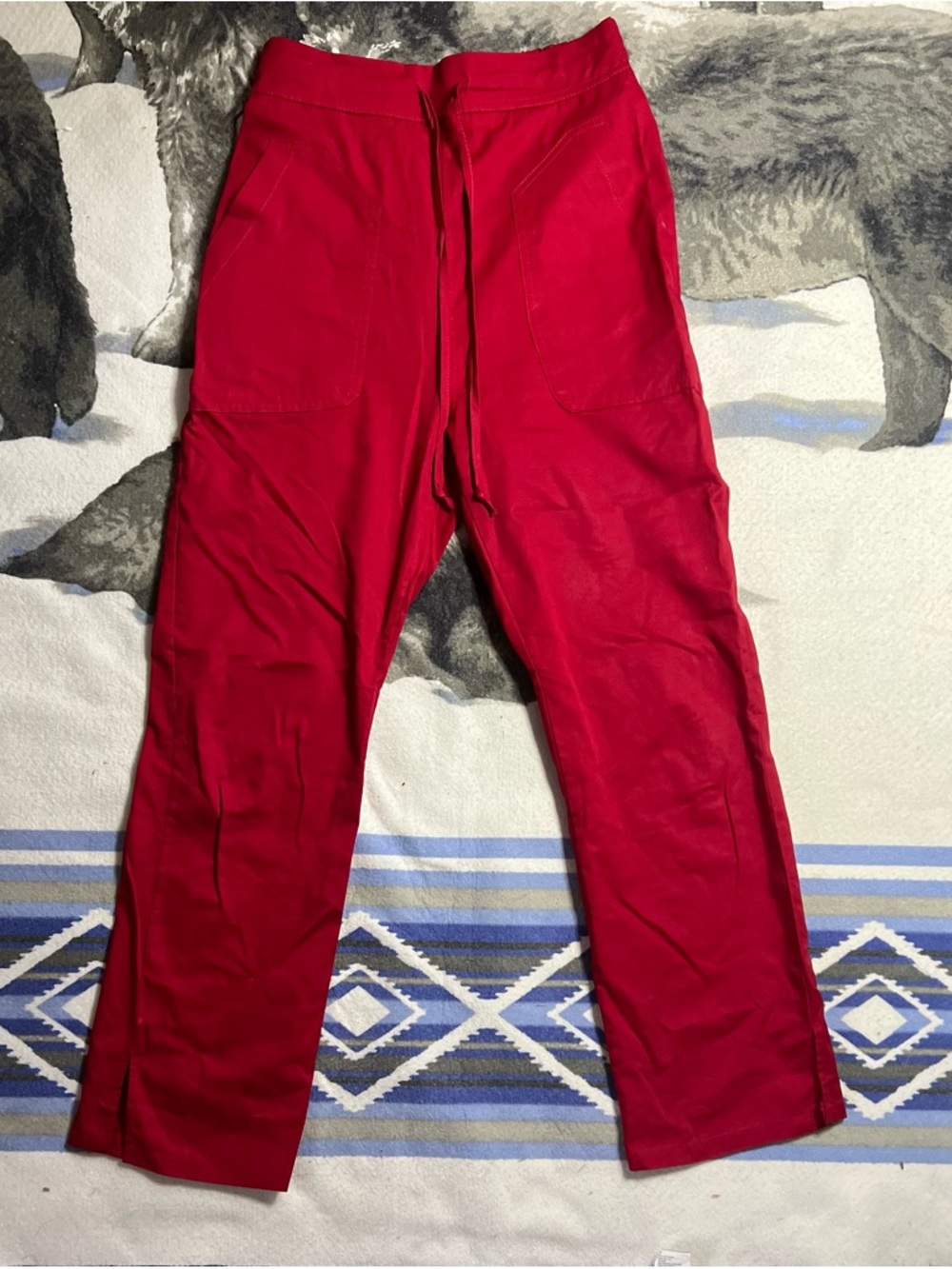 Women’s Red High Rise Draw String Waist Scrubs Size XS